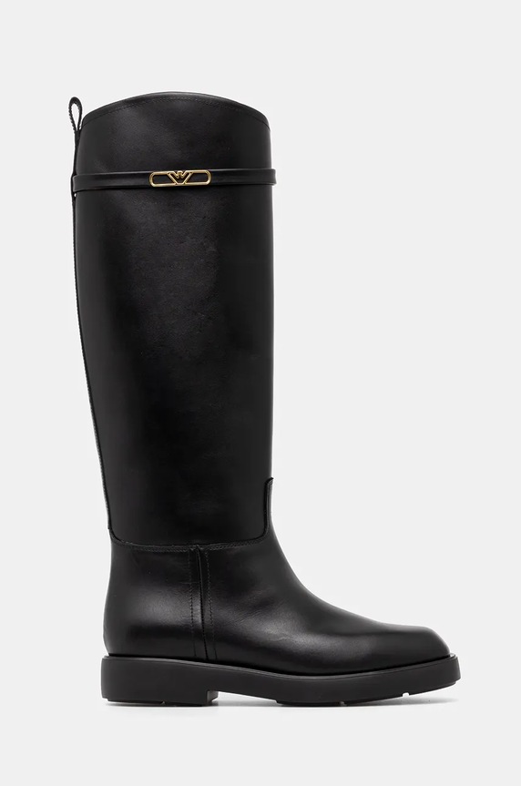 Kožne čizme Emporio Armani EW000422.AF11991.UC001 crna AW24