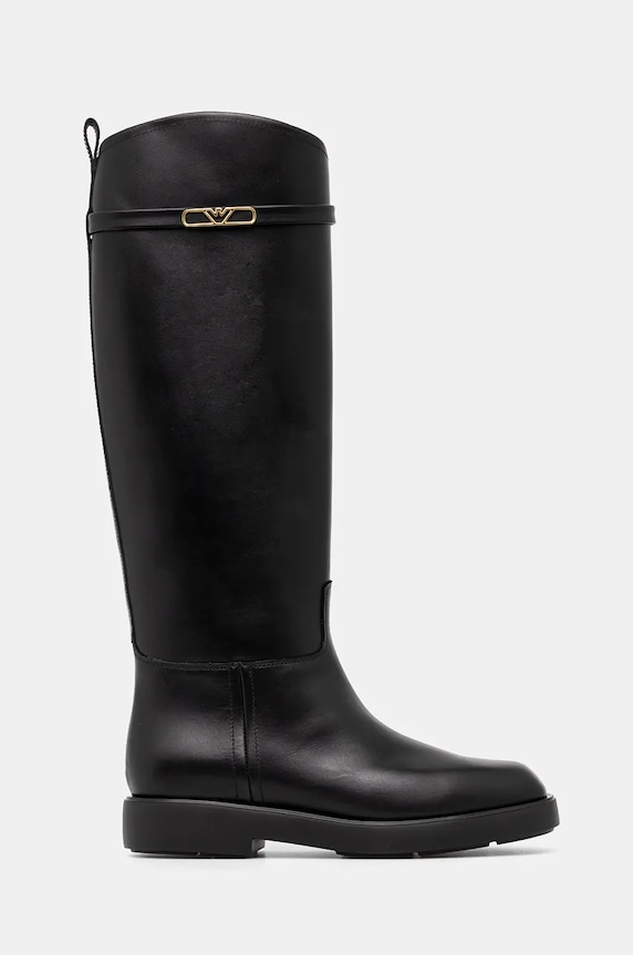 Kožne čizme Emporio Armani EW000422.AF11991.UC001 crna AW24