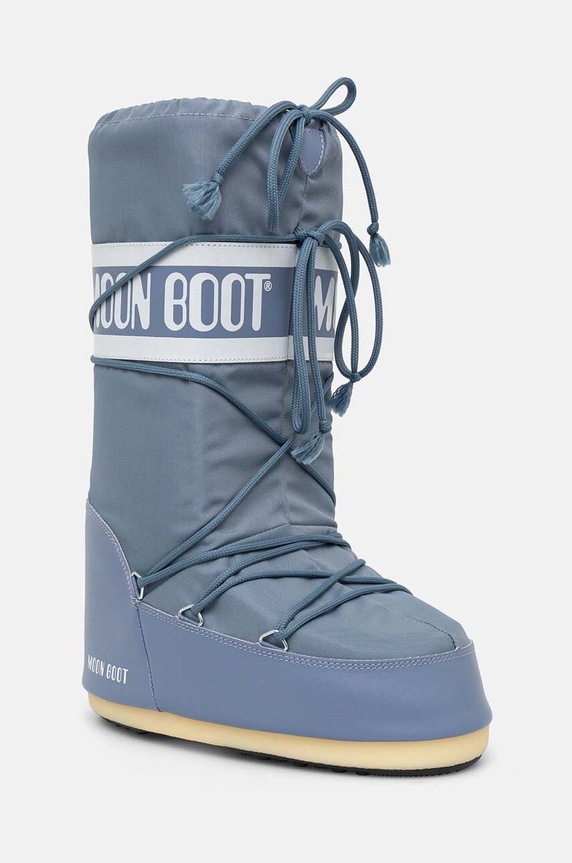 Зимние сапоги Moon Boot MB ICON NYLON с утеплением голубой 80D1400440.H004