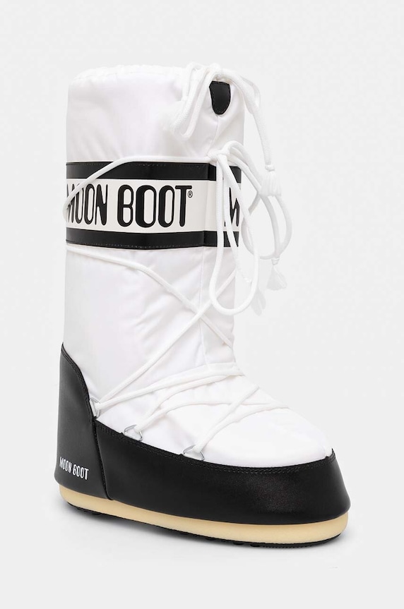 Moon Boot snow boots MB ICON NYLON faux grain leather white 80D1400440.NA02