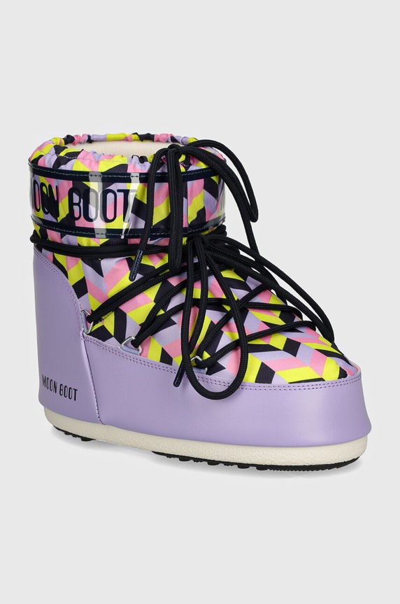 Čizme za snijeg Moon Boot MB ICON LOW OPTICAL imitacija zrnate kože šarena 80D1409550.JB10