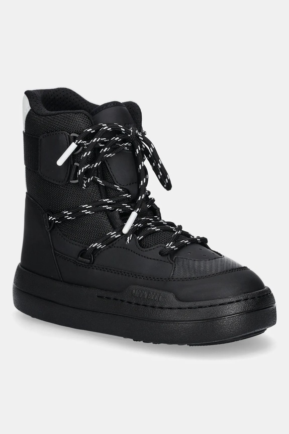 Čizme za snijeg Moon Boot MB PARK SNEAKER BOOT imitacija zrnate kože crna 80D2470060.N001