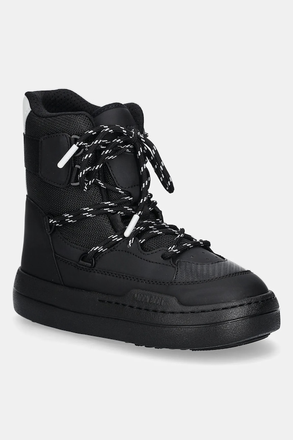 Čizme za snijeg Moon Boot MB PARK SNEAKER BOOT imitacija zrnate kože crna 80D2470060.N001