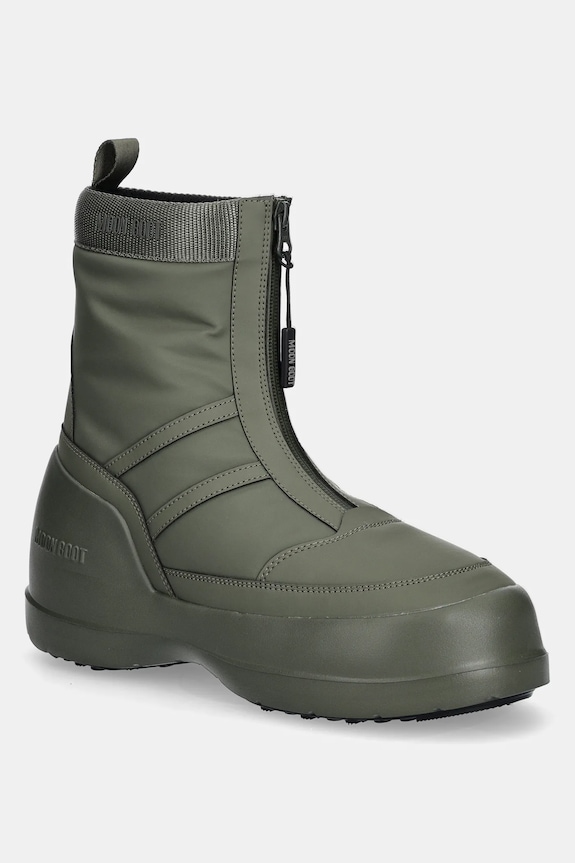 Čizme za snijeg Moon Boot MB LUNA ZIP BOOT imitacija zrnate kože zelena 80D2480010.M006