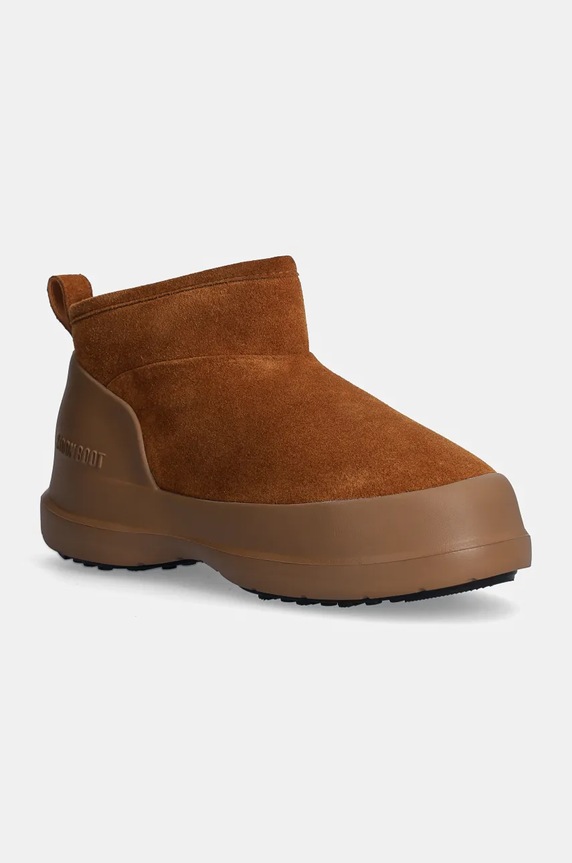 Čizme za snijeg od brušene kože Moon Boot MB LUNA LOW BOOT SUEDE brušena koža smeđa 80D2480040.M008