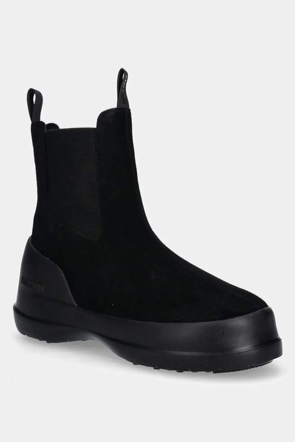 Čizme za snijeg od brušene kože Moon Boot MB LUNA CHELSEA SUEDE brušena koža crna 80D2480050.N001