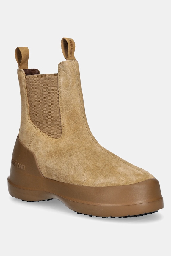 Semišové kotníkové boty Moon Boot MB LUNA CHELSEA SUEDE semišová kůže hnědá 80D2480050.L003
