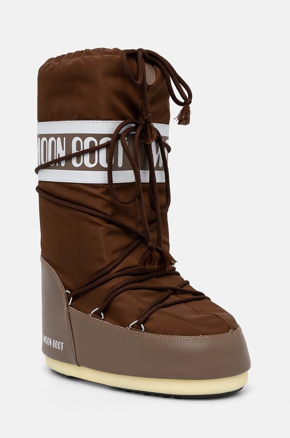 Čizme za snijeg Moon Boot MB ICON NYLON imitacija zrnate kože smeđa 80D1400440.M005