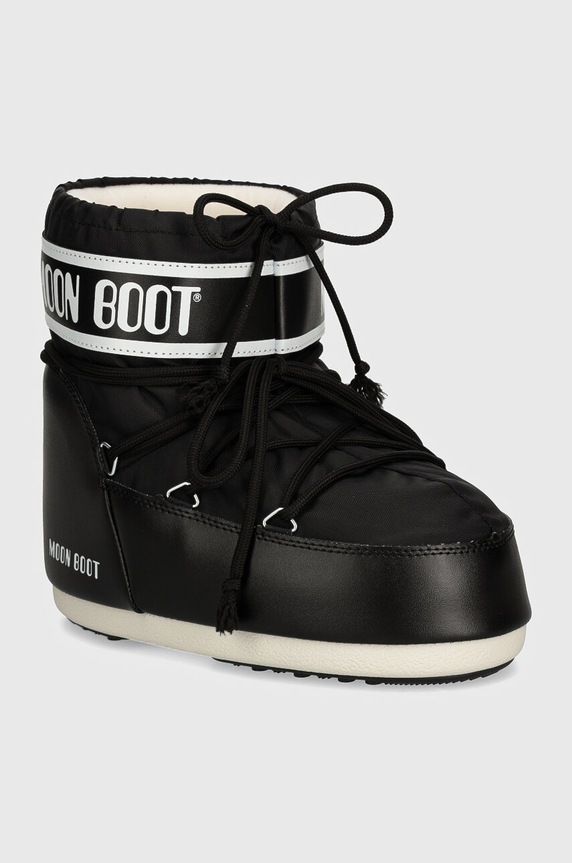 Snehule Moon Boot MB ICON LOW NYLON imitácia kože čierna 80D1409340.N001