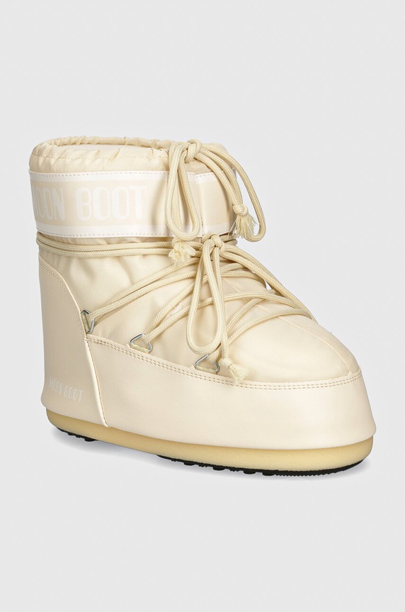 Moon Boot stivali da neve MB ICON LOW NYLON finta pelle fiore beige 80D1409340.L002
