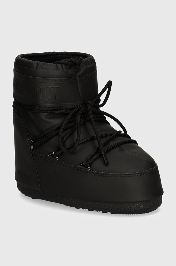Čizme za snijeg Moon Boot MB ICON LOW RUBBER imitacija zrnate kože crna 80D1409380.N001