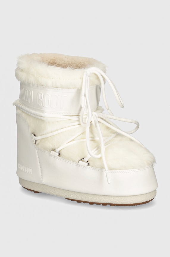 Moon Boot śniegowce MB ICON LOW FAUX FUR imitacja skóry licowej biały 80D1409390.A002