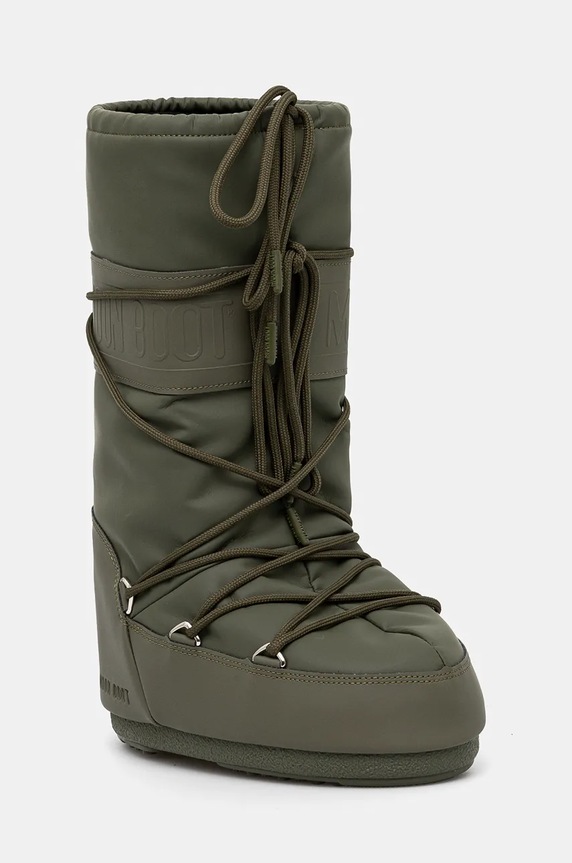 Čizme za snijeg Moon Boot MB ICON RUBBER imitacija zrnate kože zelena 80D1402760.M006