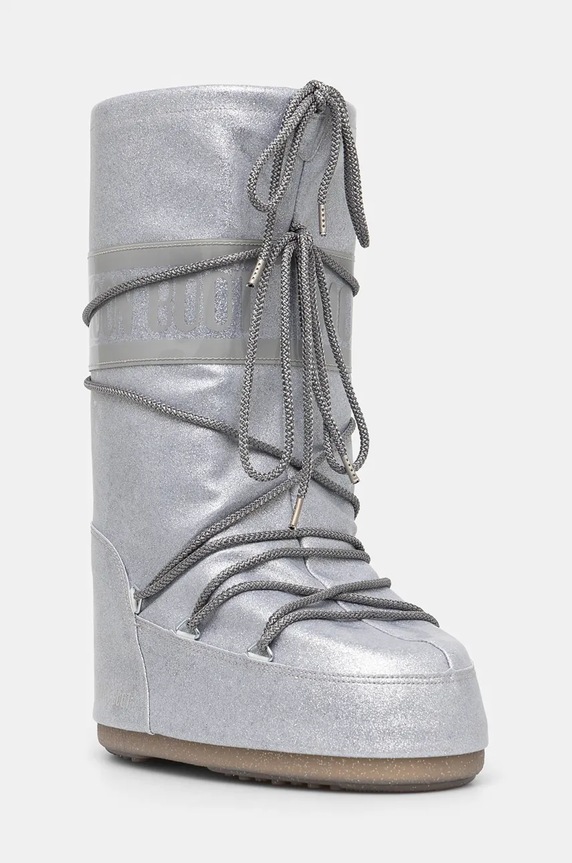 Moon Boot śniegowce MB ICON GLITTER syntetyczny srebrny 80D1402850.H001