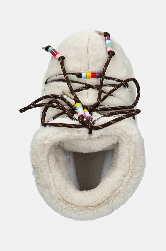 Moon Boot śniegowce MB ICON LOW FAUX FUR BEADS beżowy 80D1409470.L002