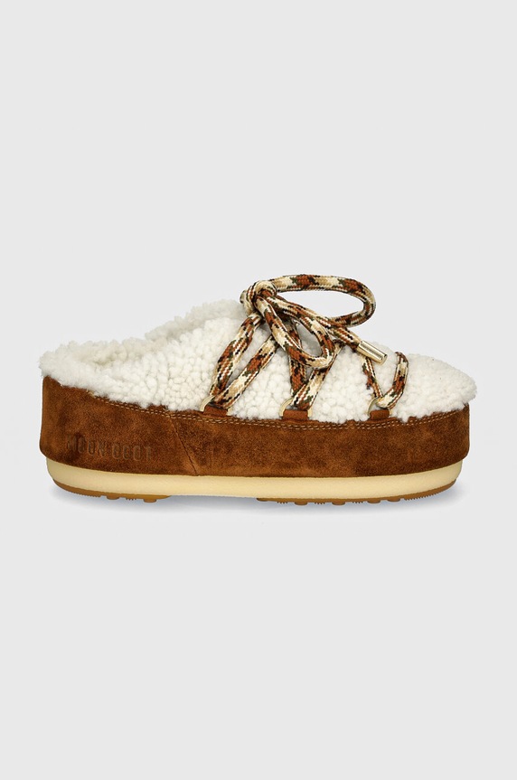 Moon Boot kapcie MB MULE SHEARLING 80D1460240.MA03 brązowy AW24
