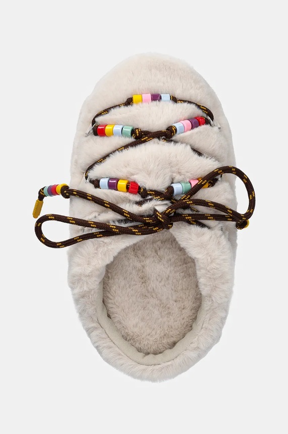 Παντόφλες Moon Boot MB MULE FAUX FUR BEADS μπεζ 80D1460250.L002