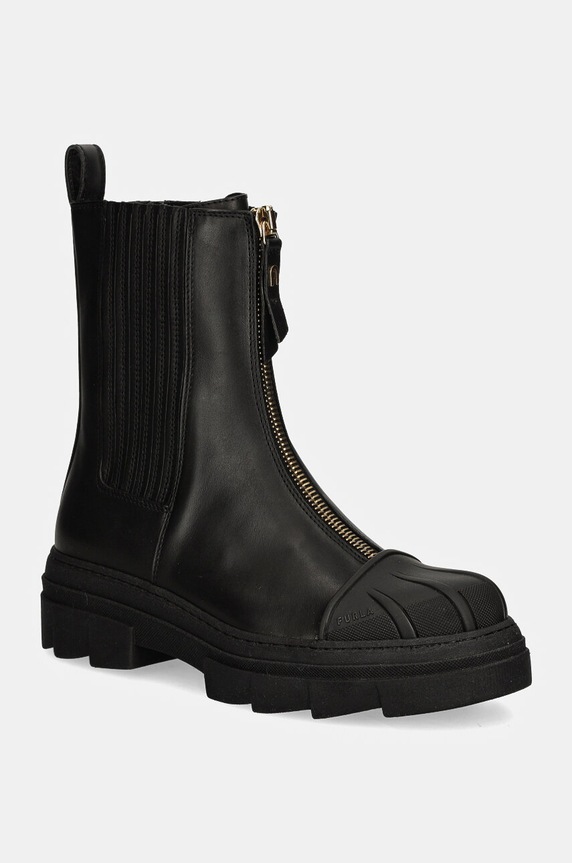 Furla ghete chelsea de piele Gum Chelsea Boot 5-8 cm negru YG95FGU.BX3506.O6000
