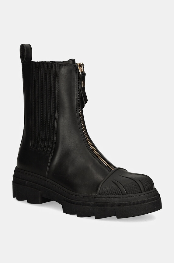Furla ghete chelsea de piele Gum Chelsea Boot 5-8 cm negru YG95FGU.BX3506.O6000