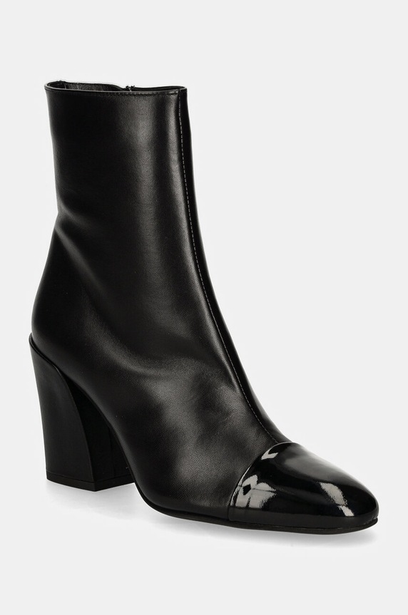 Furla bőr csizma Essential Ankle Boot magas fekete YI65FNU.NE0000.O6000