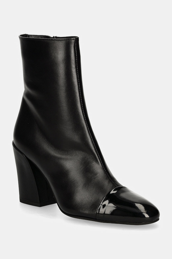 Furla bőr csizma Essential Ankle Boot magas fekete YI65FNU.NE0000.O6000
