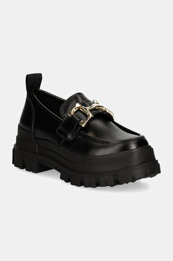 Mokasinke Buffalo Aspha Loafer Chain Nc imitacija zrnate kože crna 1624065.BLK