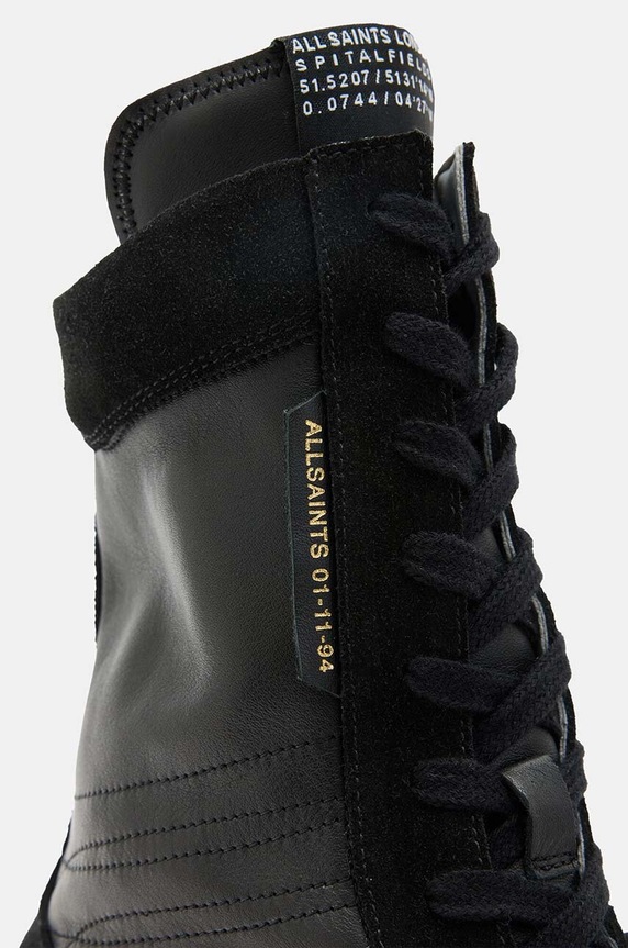 Obuwie AllSaints botki skórzane Louise High Top W070FB czarny