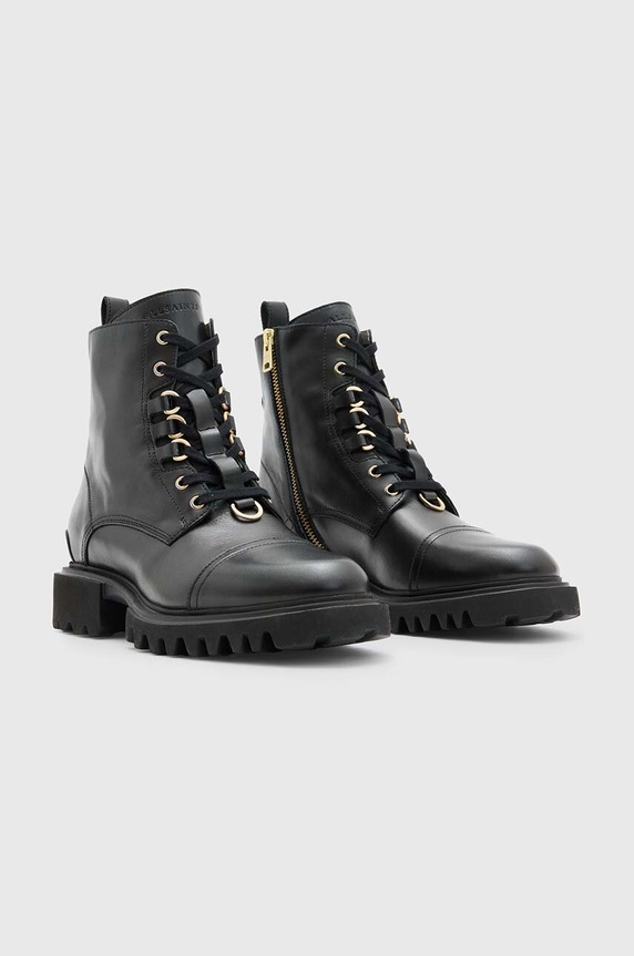 Кожени боти AllSaints Lydia Boot W040FB черен AW24