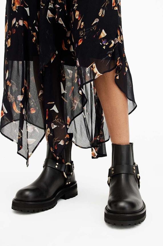Δερμάτινες μπότες AllSaints Maddie Biker Boot W054FB