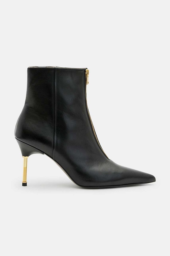 Kožené kotníkové boty AllSaints Natasha Boot nezateplené černá W001FB