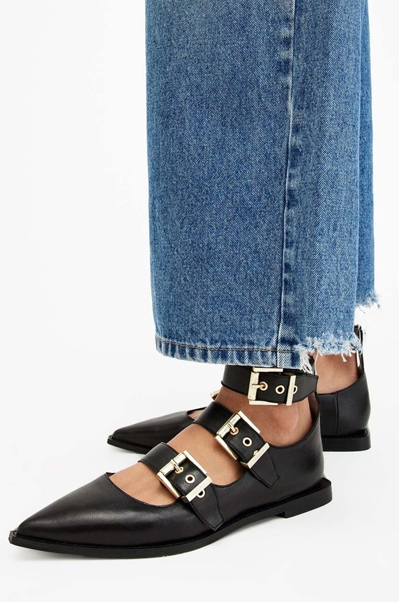 AllSaints balerini de piele Susan Buckle Shoe W009FA