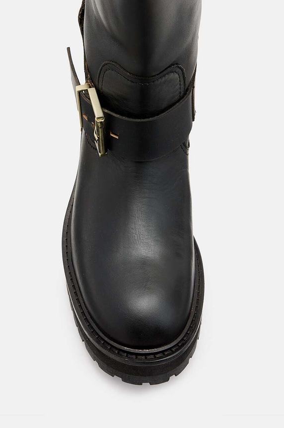 Obutev Usnjeni elegantni škornji AllSaints Tay Biker Boot W026FA črna