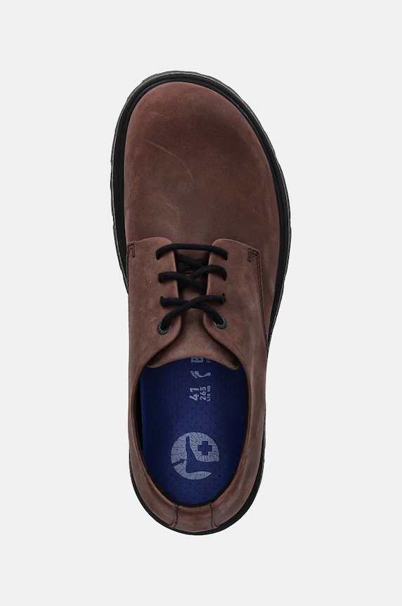 Nubukové polobotky Birkenstock Highwood Lace hnědá 1028201