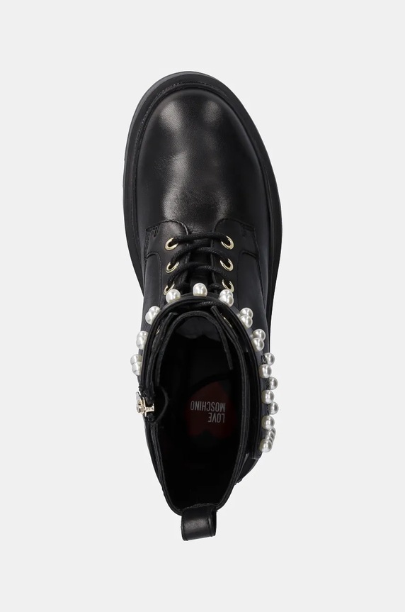 Кожени боти Love Moschino черен JA24235G0LIA0000
