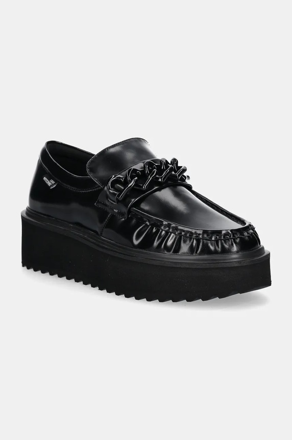Love Moschino półbuty skóra lakierowana czarny JA10446I0LJD0000