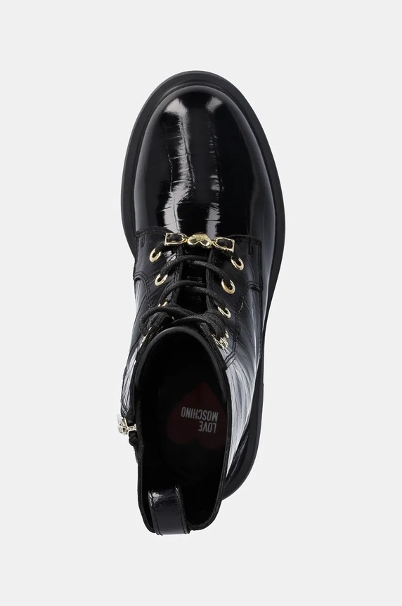 Δερμάτινα workers Love Moschino μαύρο JA24194G0LIB0000