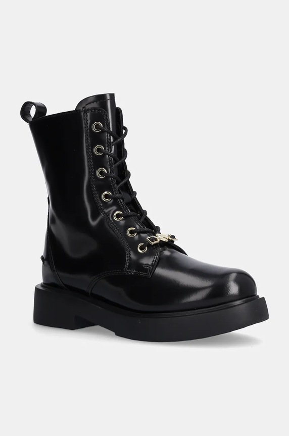 Kožne gležnjače Love Moschino zrnata koža crna JA24194G0LJD0000