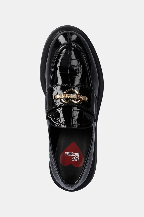 Kožne mokasinke Love Moschino crna JA10404G0LIB0000