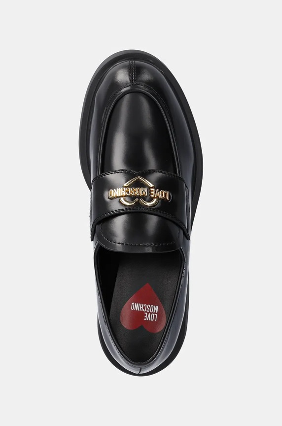 Δερμάτινα μοκασίνια Love Moschino μαύρο JA10404G0LJD0000