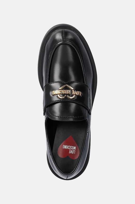 Δερμάτινα μοκασίνια Love Moschino μαύρο JA10404G0LJD0000