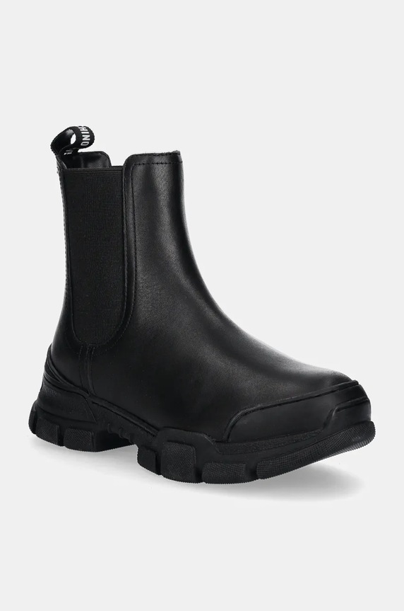 Kožené kotníkové boty Love Moschino nezateplené černá JA15504G0LIA0000
