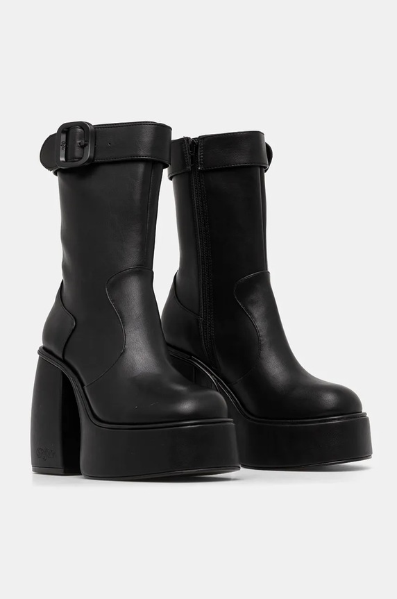 Obuwie Buffalo botki Heart Bootie Buckle 1220059.BLK czarny
