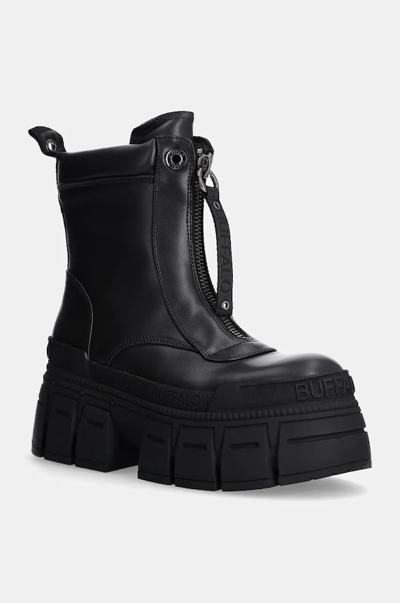 Buffalo workery Gospher Zip Boot imitacja skóry licowej czarny 1622350.BLK