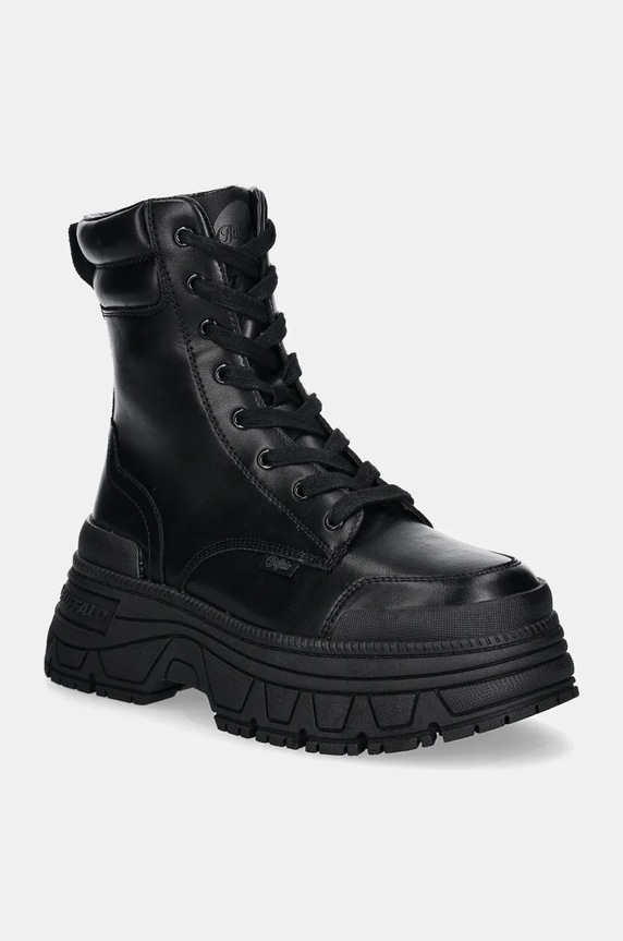 Buffalo bokacsizma Fusion Lace Up Mid nem szigetelt fekete 1622519.BLK