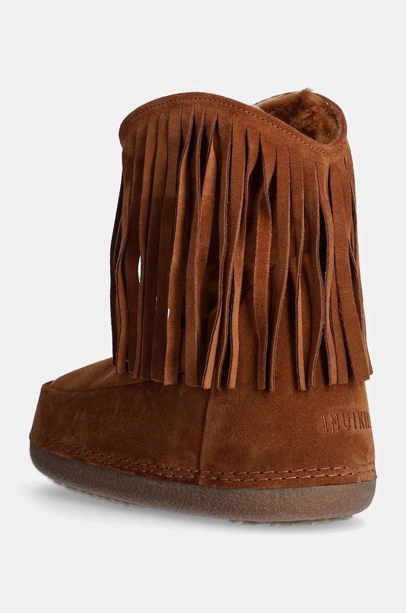 Obuwie Inuikii śniegowce zamszowe Cowboy Fringes 75101.065.Brown brązowy