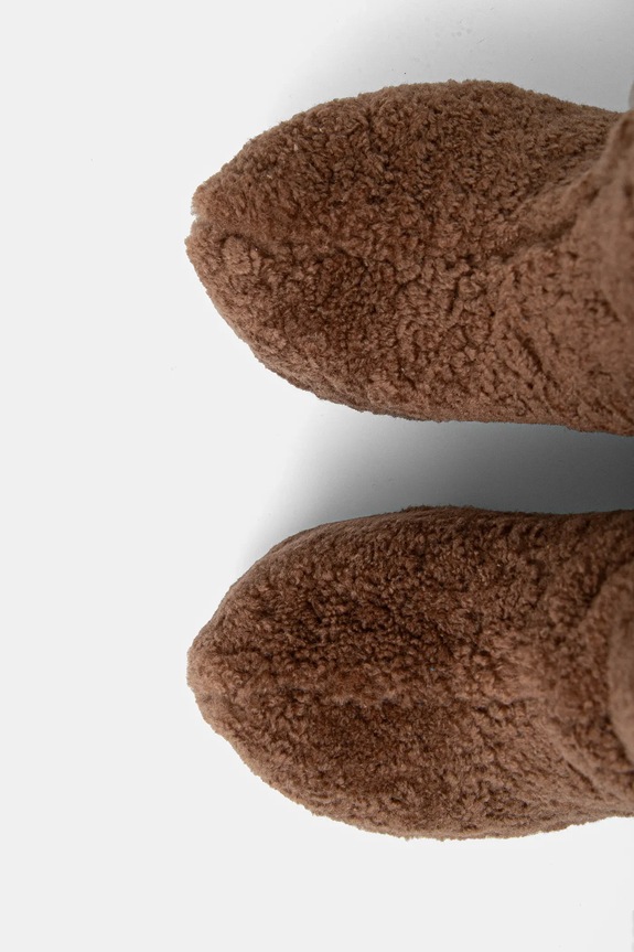 Vlnené čižmy Inuikii Shearling Heel hnedá 75207.095.Brown