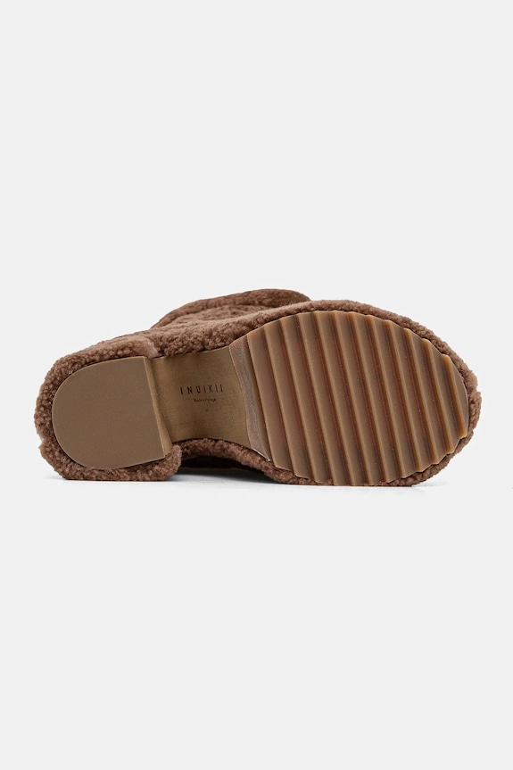 Vlnené čižmy Inuikii Shearling Heel 75207.095.Brown hnedá