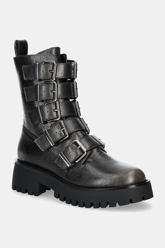 Kožené členkové topánky Steve Madden Director usňová koža sivá SM11003347.048
