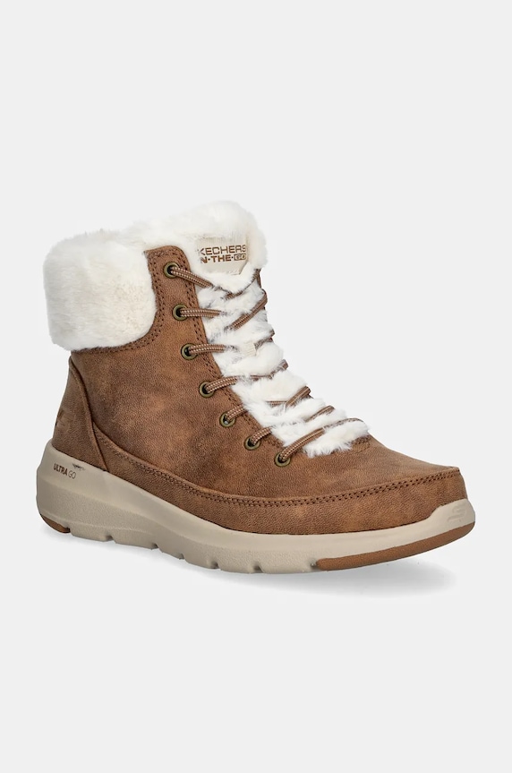 Nízké kozačky Skechers GLACIAL ULTRA WOND textilní hnědá 144202