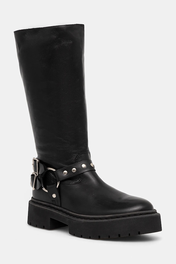 Δερμάτινες μπότες Steve Madden Gayet ίσια πλατφόρμα μαύρο SM11003411.017